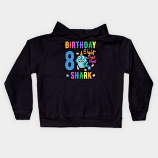 shark Birthday Eight 8 years old 8th birthday born in 2013 Kids Hoodie